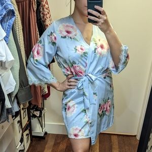 George Blue Floral Robe